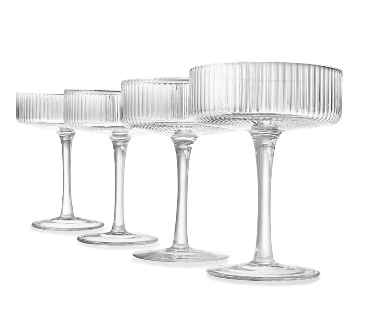 4 Linear Coupe Champagne Glasses - Kmart